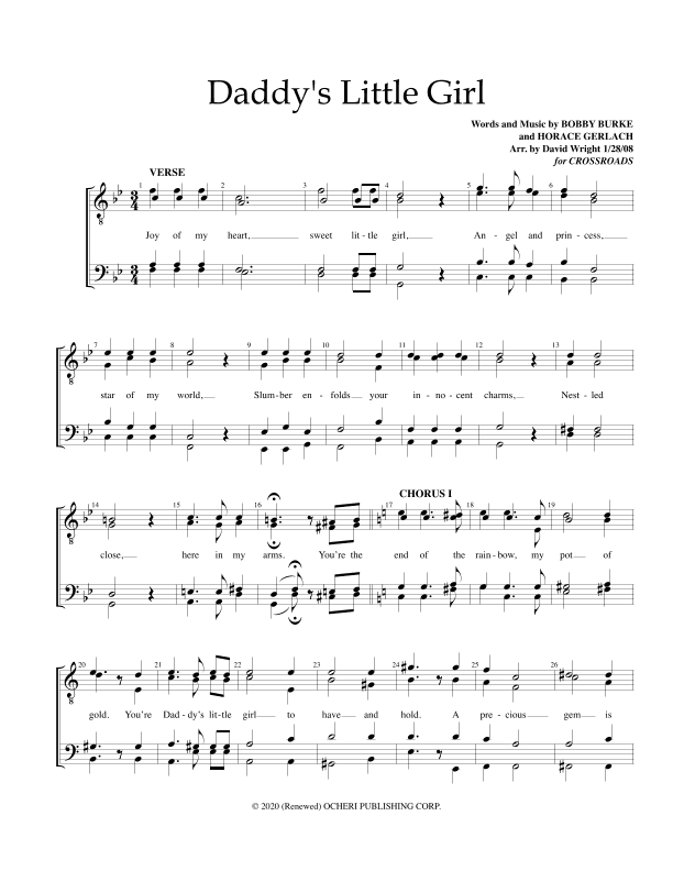 Daddy S Little Girl (arr. David Wright)