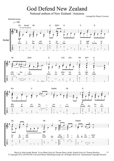 God Defend New Zealand (New Zealand/Aotearoa national anthem) (arr. Danny Crocome)