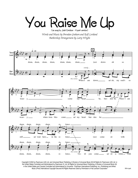 You Raise Me Up (arr. Larry Wright)