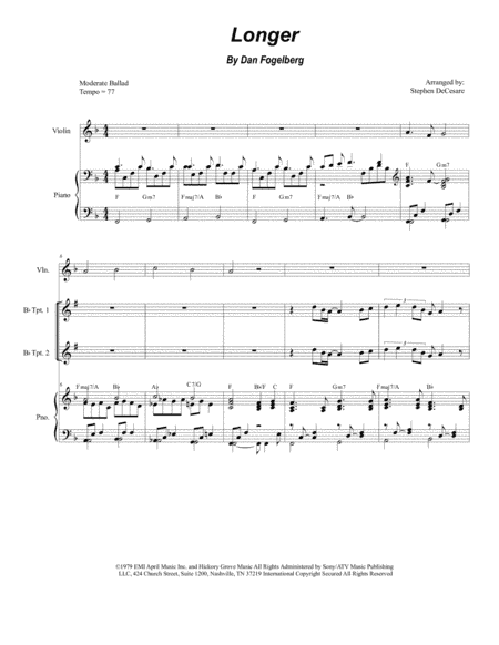 Longer (arr. Stephen DeCesare)