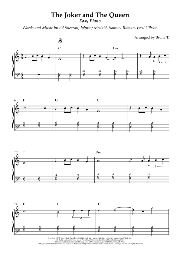 The Joker And The Queen (arr. Bruna T.)