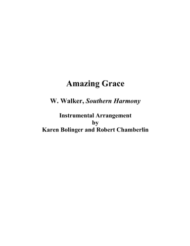 Amazing Grace (arr. Robert Chamberlin and Karen Bolinger)