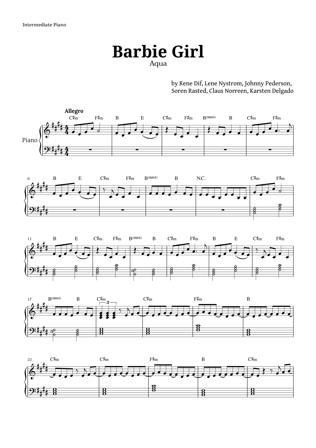 Barbie Girl (arr. Langanho)