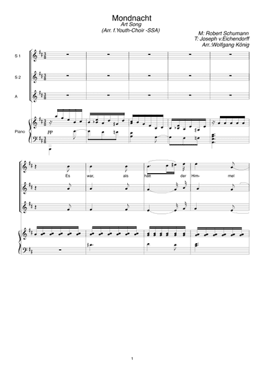 Mondnacht (arr. Wolfgang König)