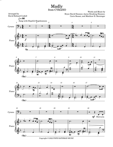 Madly Echo (fr. 'cyrano') (vocals Only) (arr. David Richard Corkill)