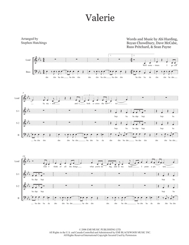 Valerie (arr. Stephen Hutchings)