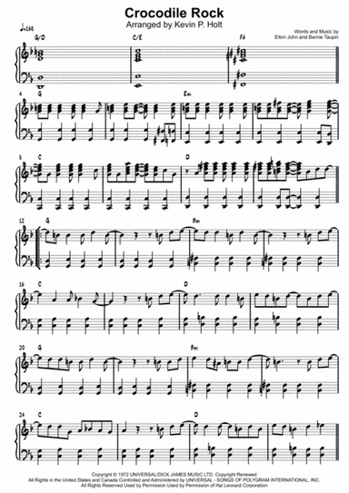 Crocodile Rock (arr. Kevin P. Holt)