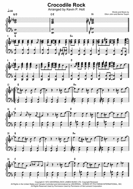 Crocodile Rock (arr. Kevin P. Holt)