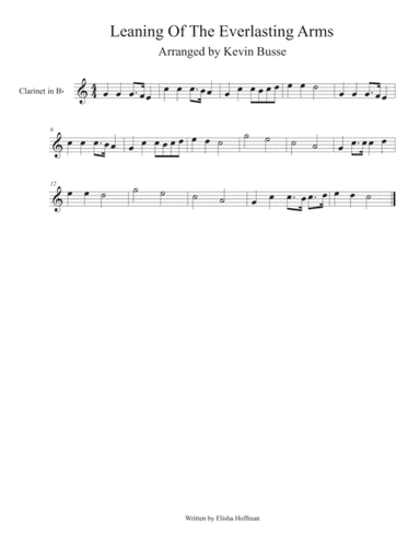 Leaning Of The Everlasting Arms (Easy key of C) - Clarinet (arr. Kevin Busse)