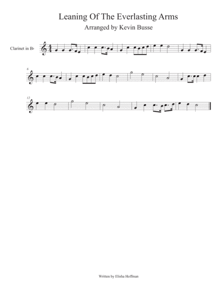Leaning Of The Everlasting Arms (Easy key of C) - Clarinet (arr. Kevin Busse)