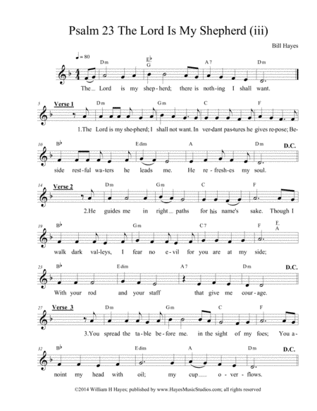 Psalm 23:  The Lord Is My Shepherd (iii)