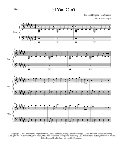 'til You Can't (arr. Zoltan Vegso)
