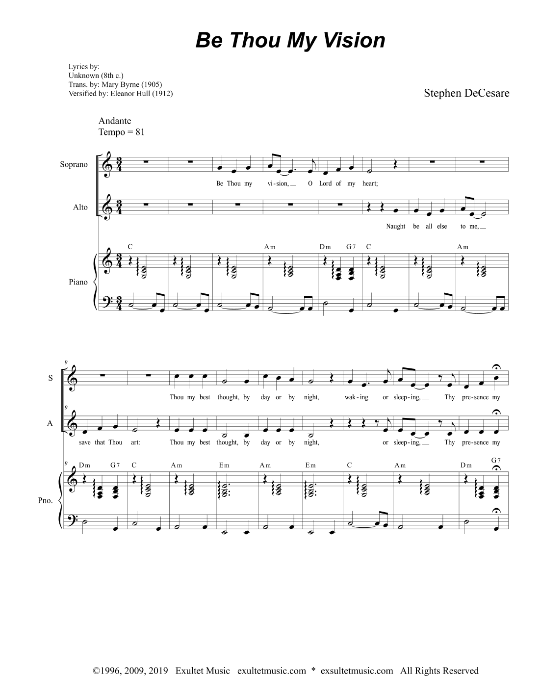 Be Thou My Vision (2-part choir - (SA)