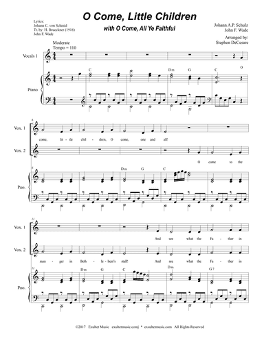 O Come, Little Children with O Come, All Ye Faithful (2-part Children's Choir) (arr. Stephen DeCesare)