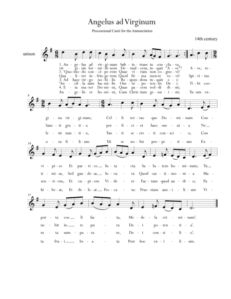 Angelus ad Viginum a Carol for the Annunciation (arr. Dr. Gregory Hamilton)