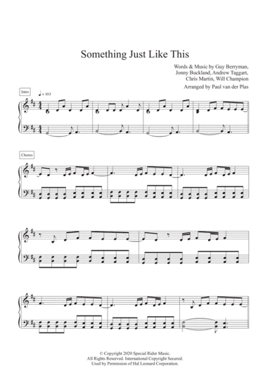 Something Just Like This (arr. Paul van der Plas)