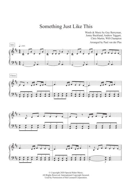 Something Just Like This (arr. Paul van der Plas)