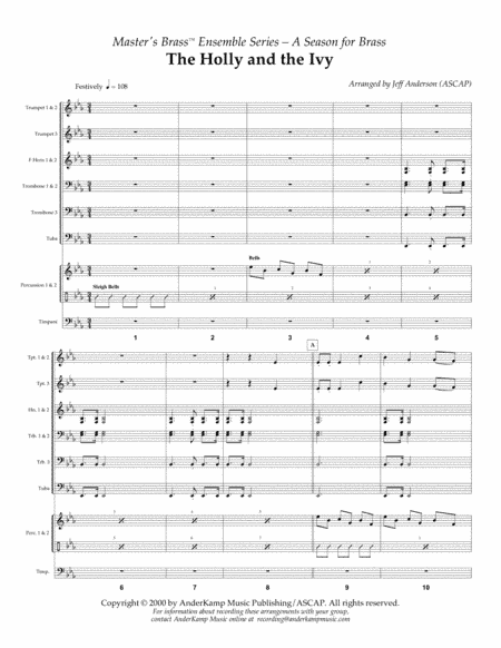 The Holly and the Ivy for Brass Choir/Ensemble (arr. Jeff D. Anderson)