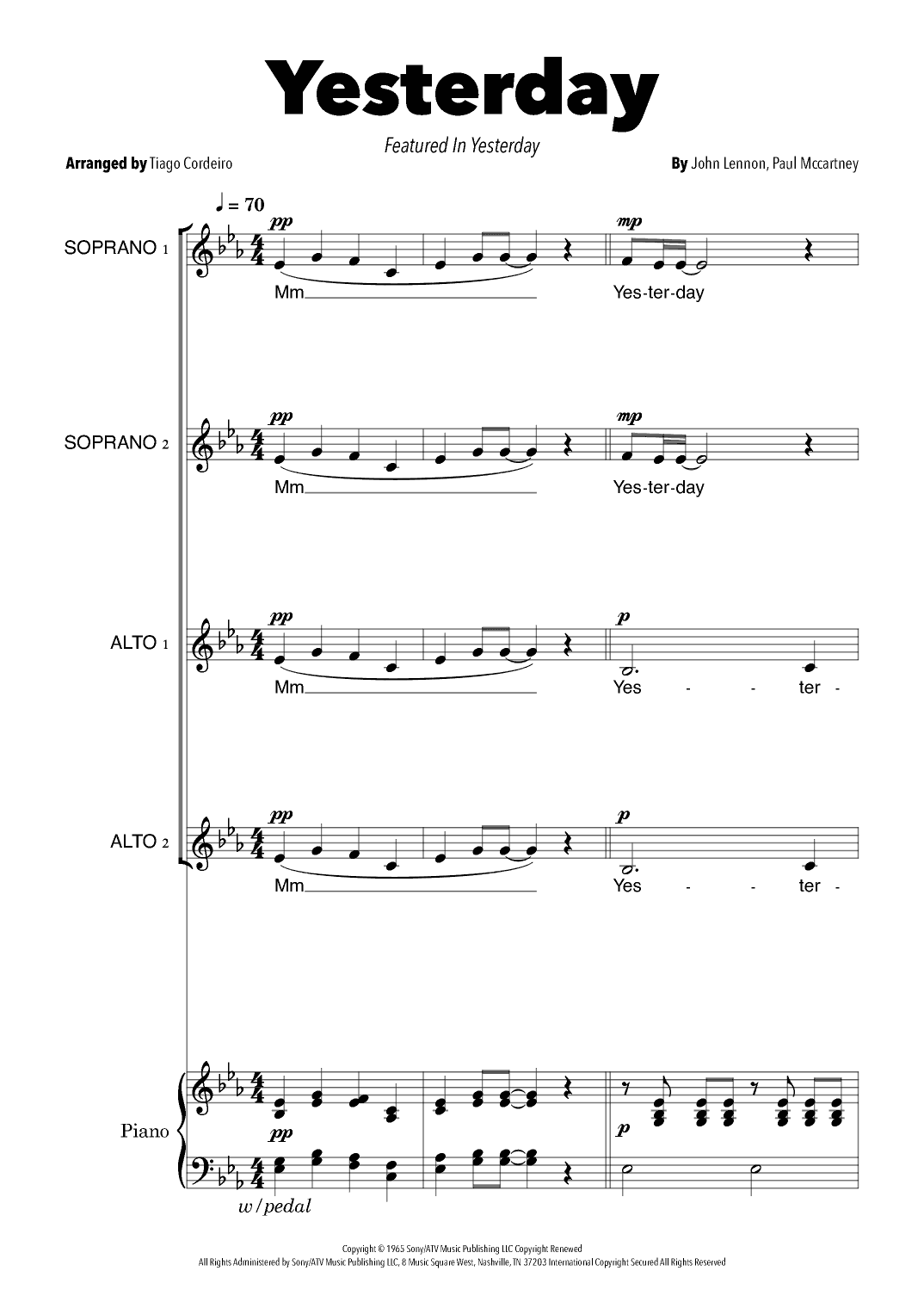 Yesterday (arr. Tiago Cordeiro)