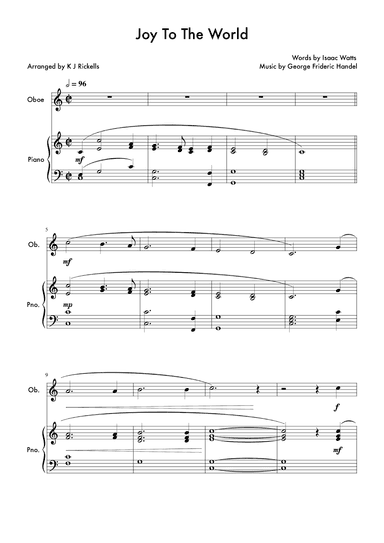 Joy To The World - Oboe (arr. K J Rickells)