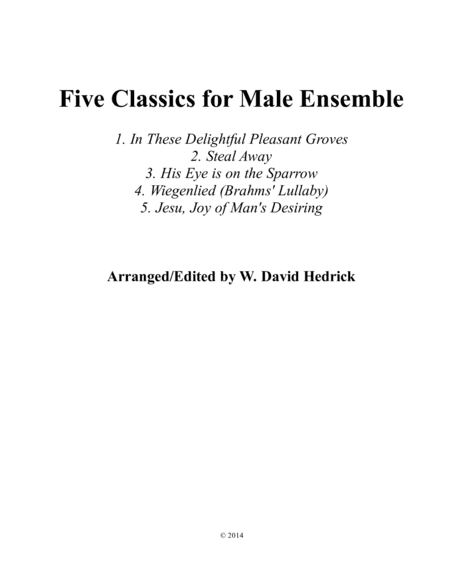 Five Classics for Male Ensemble (arr. W. David Hedrick)