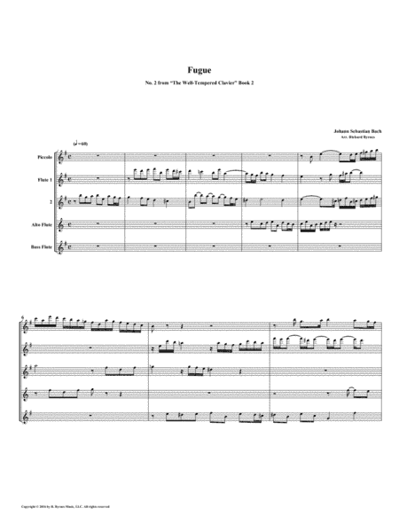 Fugue 02 from Well-Tempered Clavier, Book 2 (Flute Quintet) (arr. Richard Byrnes)