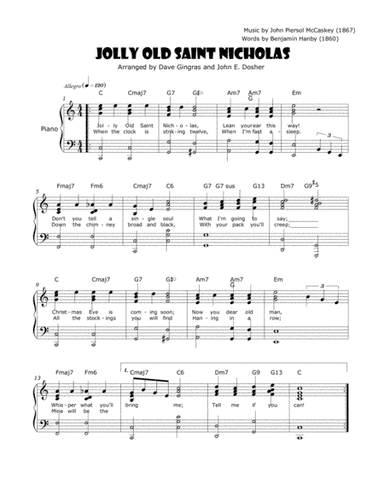 Jolly Old Saint Nicholas (arr. Dave Gingras, John E. Dosher)