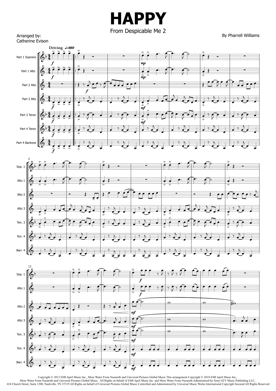 Happy (arr. Catherine Evison)