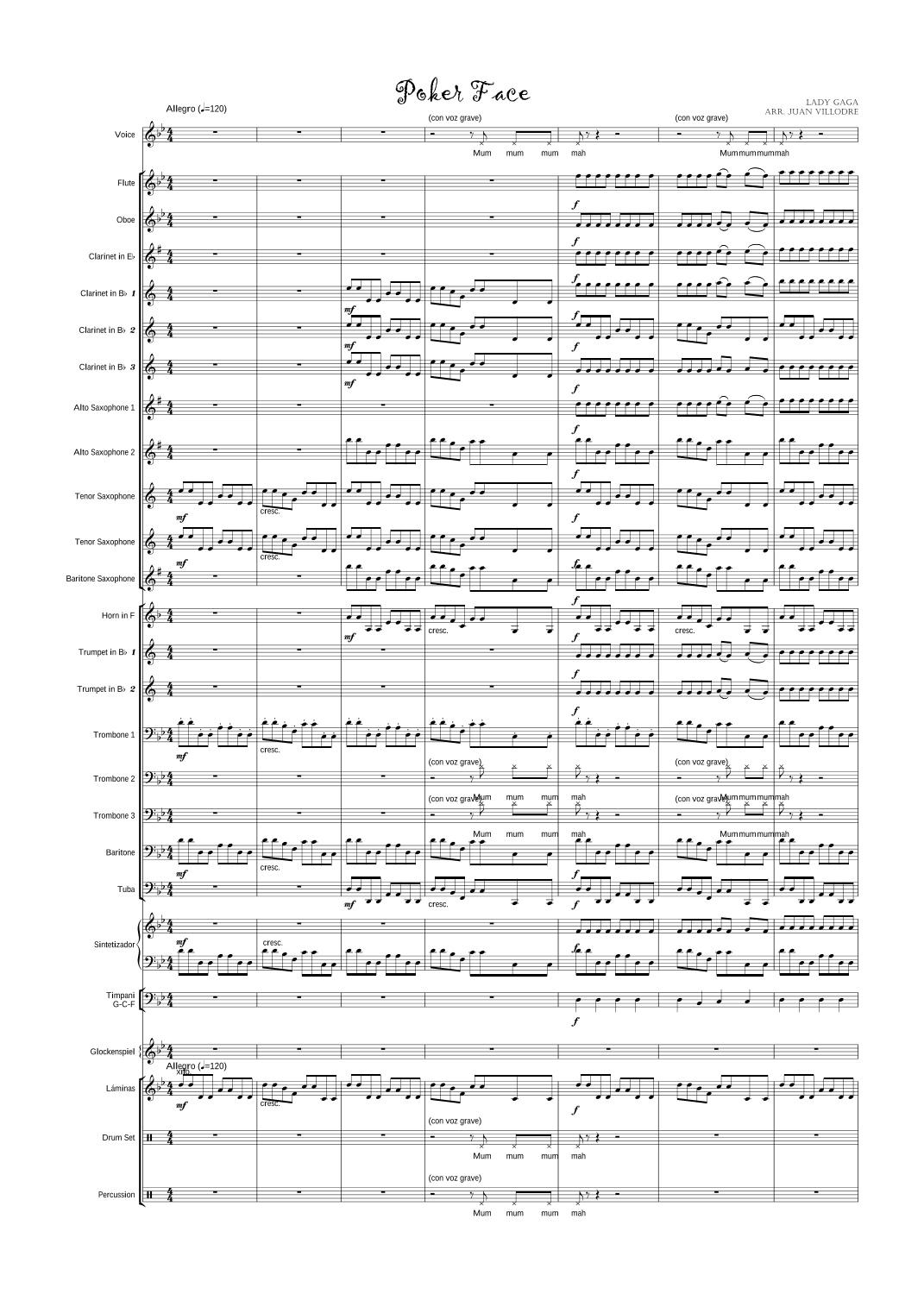 Poker Face (arr. Juan Villodre)