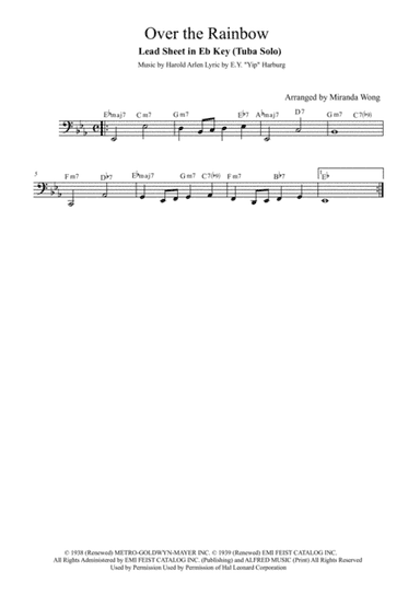 Over The Rainbow (from The Wizard Of Oz) (arr. Miranda Wong)