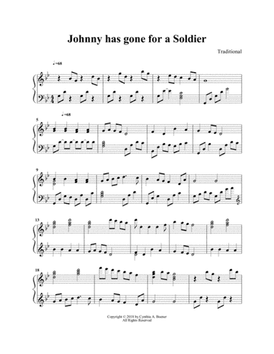 Johnny has gone for a Soldier (also known as Shule Aroon) (arr. Cynthia A.Boener)
