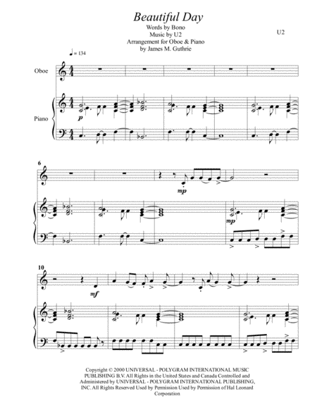 Beautiful Day (arr. James M. Guthrie, ASCAP)