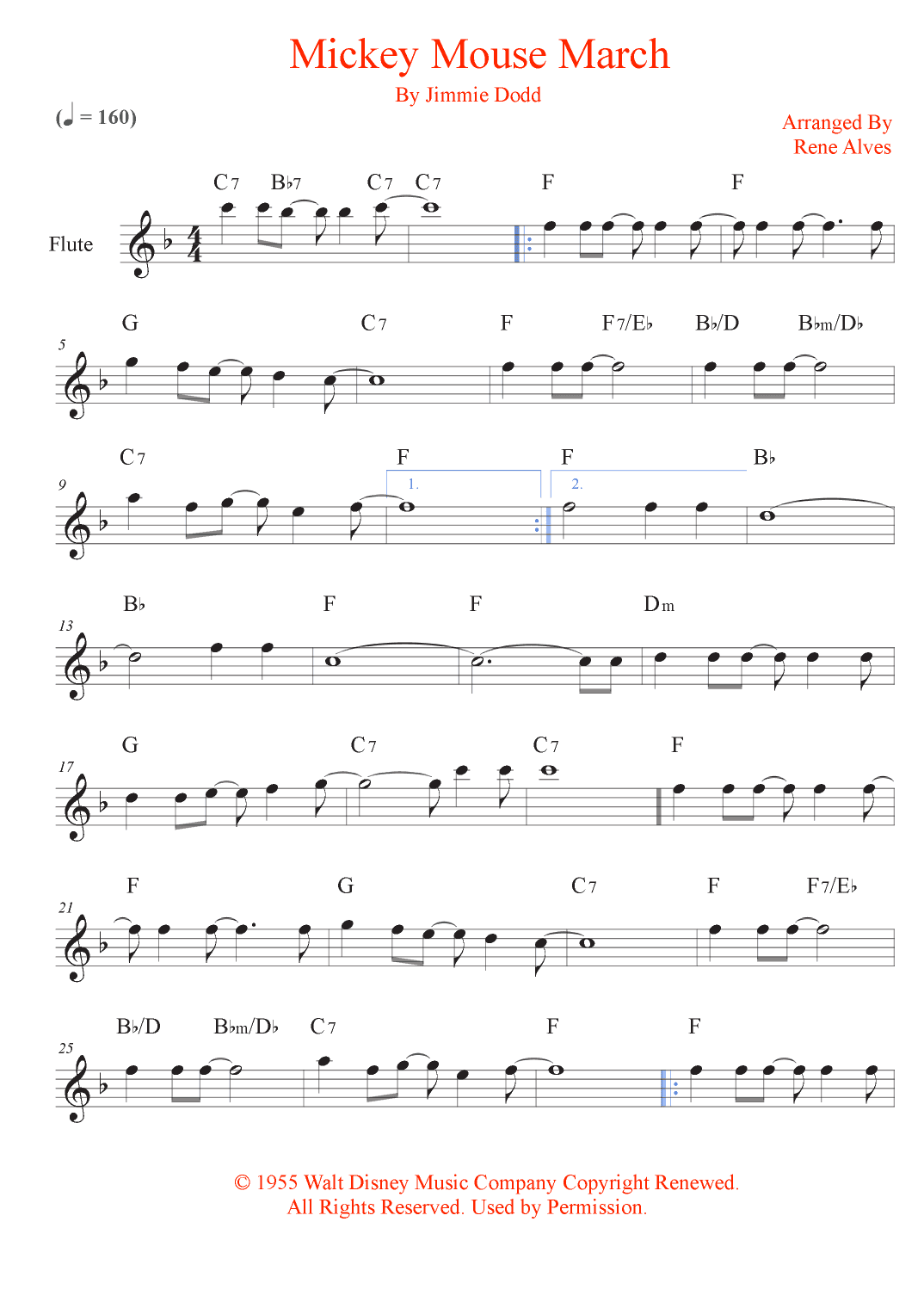 Mickey Mouse March (arr. Rene Alves)