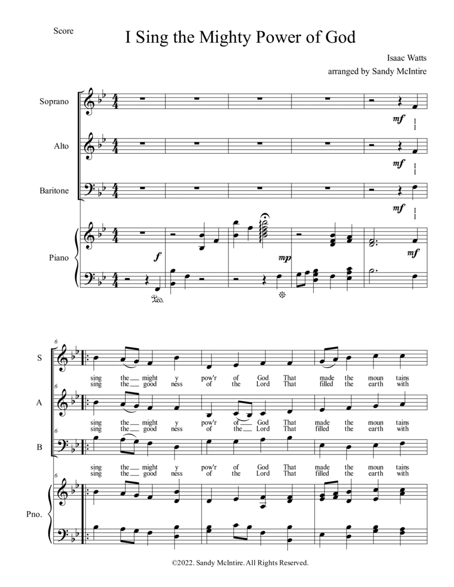 I Sing the Mighty Power of God (arr. Sandy McIntire)