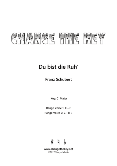Du bist die Ruh' - Duet version (arr. Change the Key)