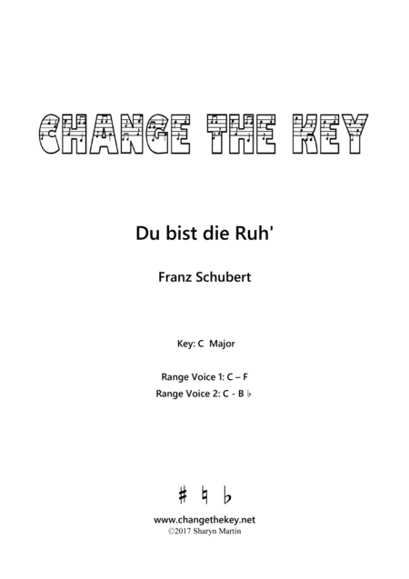 Du bist die Ruh' - Duet version (arr. Change the Key)