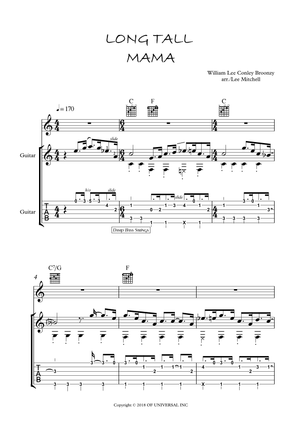 Long Tall Mama (arr. Lee Mitchell)