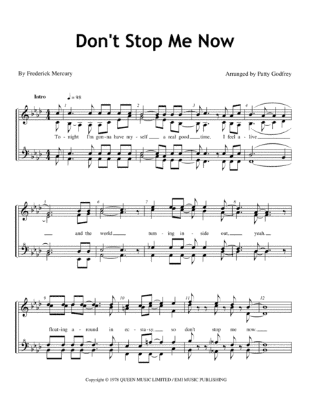 Don't Stop Me Now (arr. Patty Godfrey)