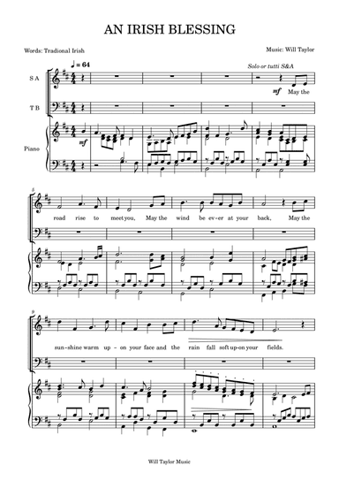 AN IRISH BLESSING (SATB)