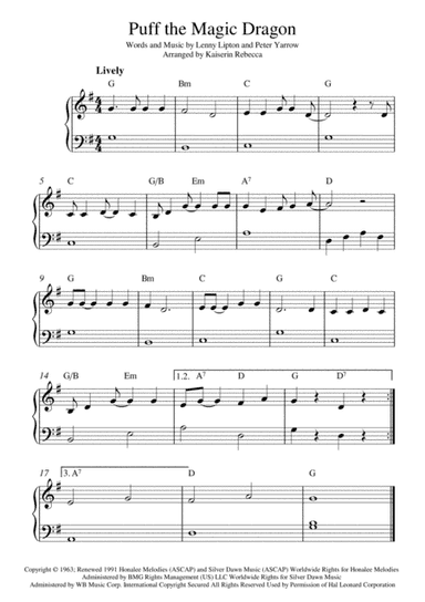 Puff The Magic Dragon (arr. Kaiserin Rebecca)