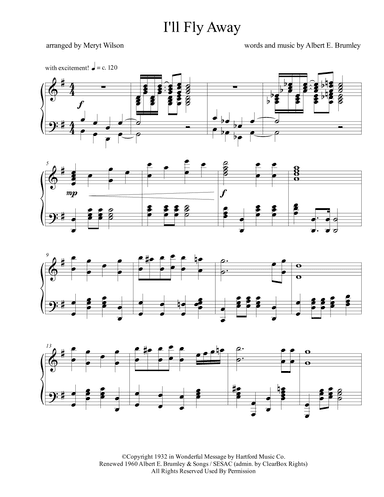I'll Fly Away (arr. Meryt Wilson)