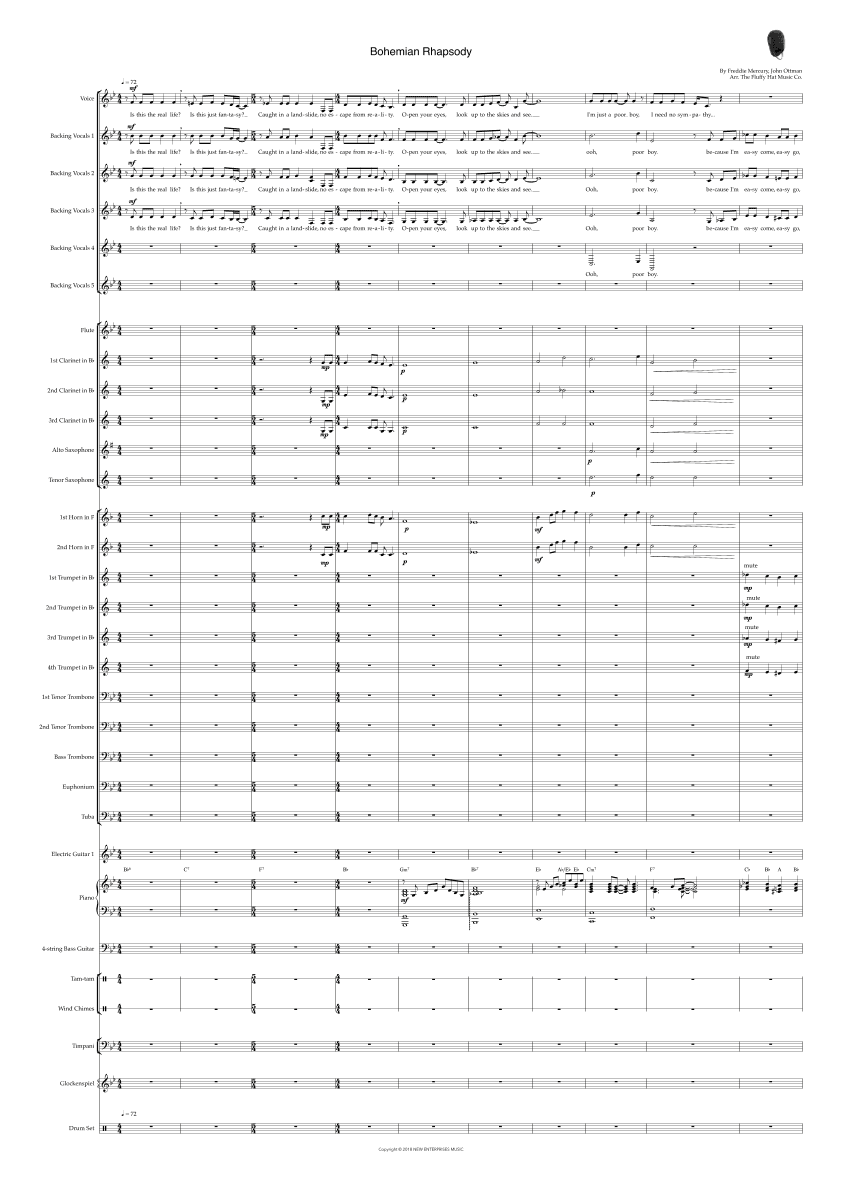 Bohemian Rhapsody (arr. The Fluffy Hat Music Co.)