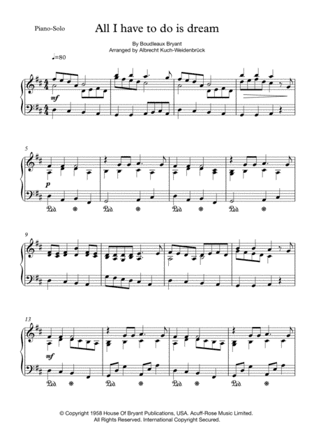 All I Have To Do Is Dream (arr. Abrecht Kuch-Weidenbrück)