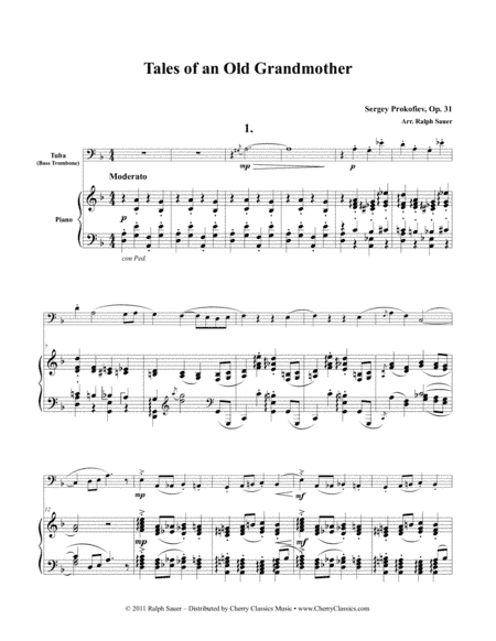 Tales of an Old Grandmother, Op. 31 for Tuba or Bass Trombone & Piano (arr. Sauer, Ralph)