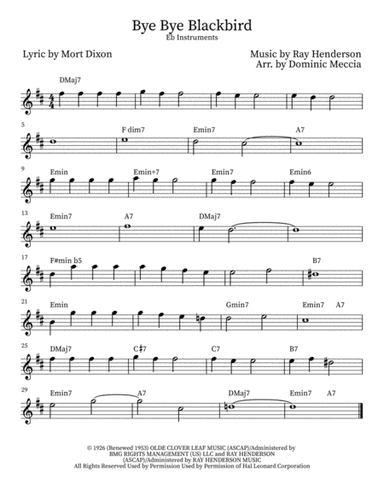 Bye Bye Blackbird (arr. Dominic Meccia)
