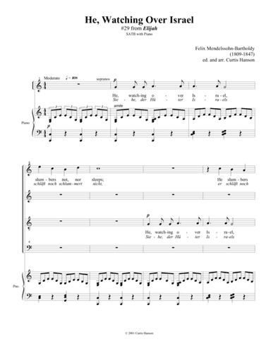 He, Watching over Israel (SATB - key of C) (arr. Curtis Hanson)