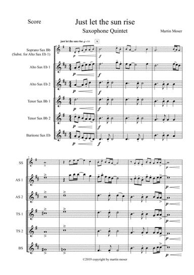 Just let the sun rise - Saxophone Quintet