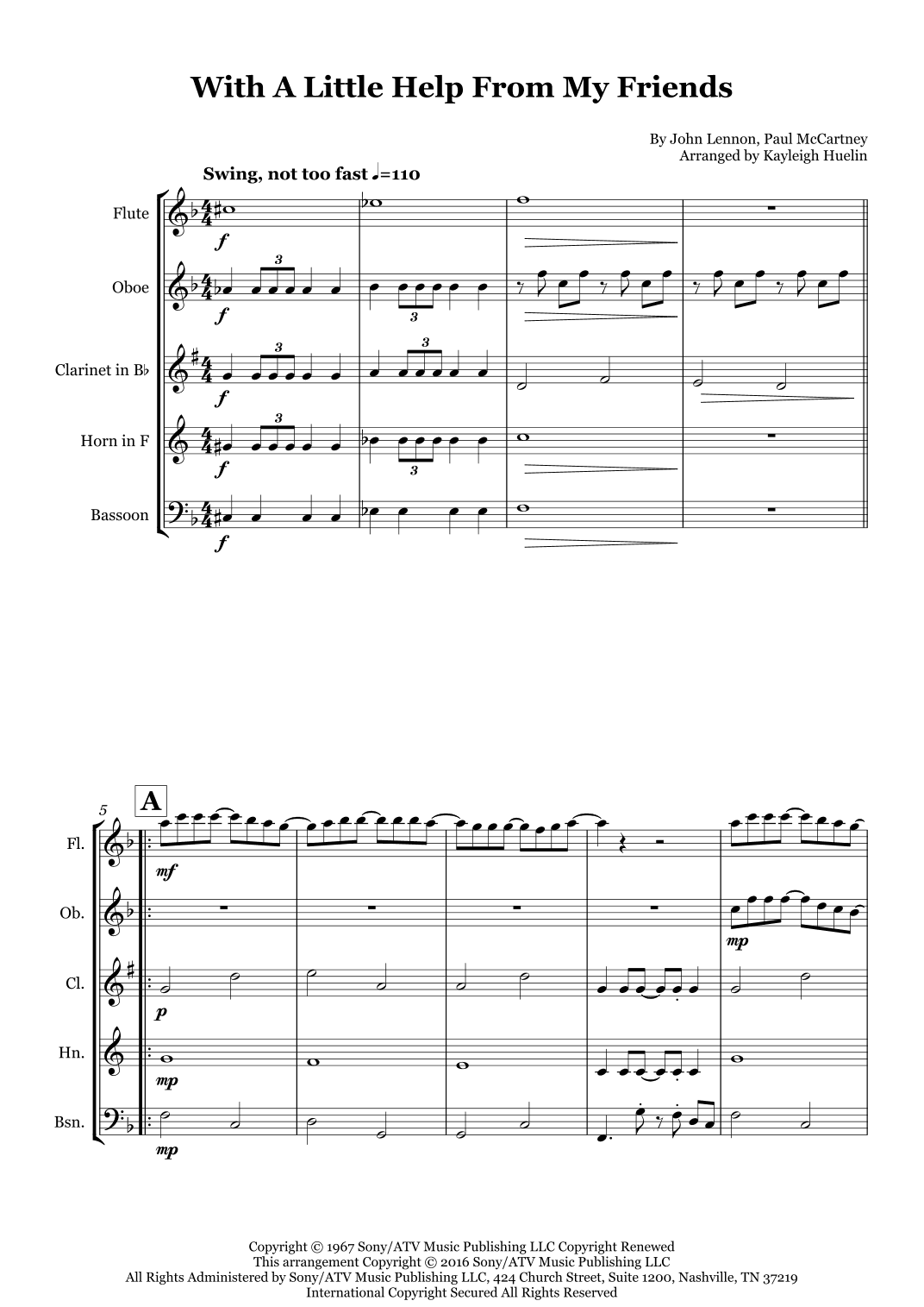 With A Little Help From My Friends (arr. Kayleigh Huelin)