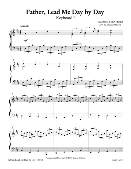 Father, Lead Me Day by Day (2 Pianos, 4 Hands Duet) (arr. Sharon Wilson)