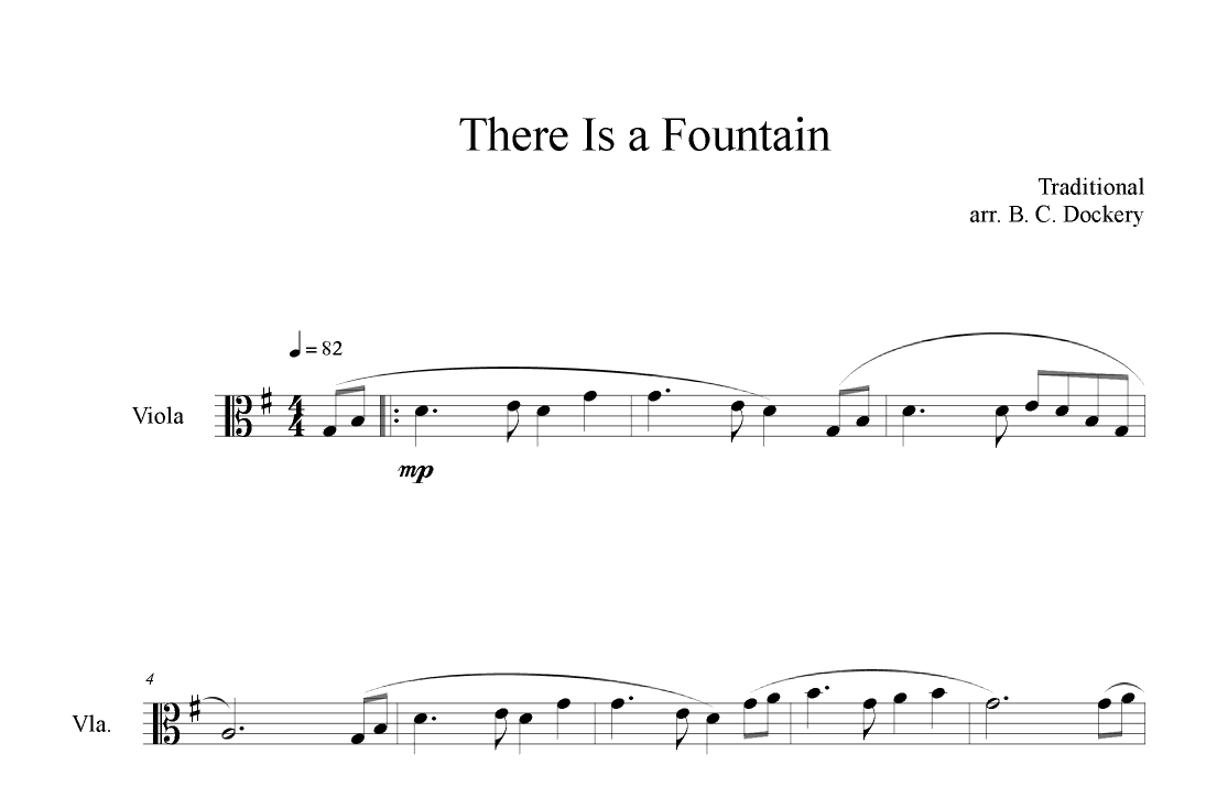 There is a Fountain (Viola Solo) (arr. B. C. Dockery)